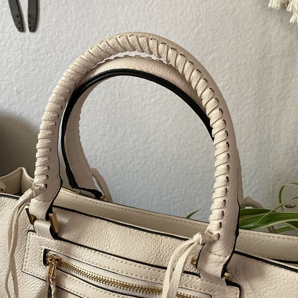 G. H. Bass & Company Leather Cream Satchel Handbag NWT - Picture 3 of 11